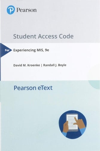 Pearson Etext for Experiencing Mis - Access Card