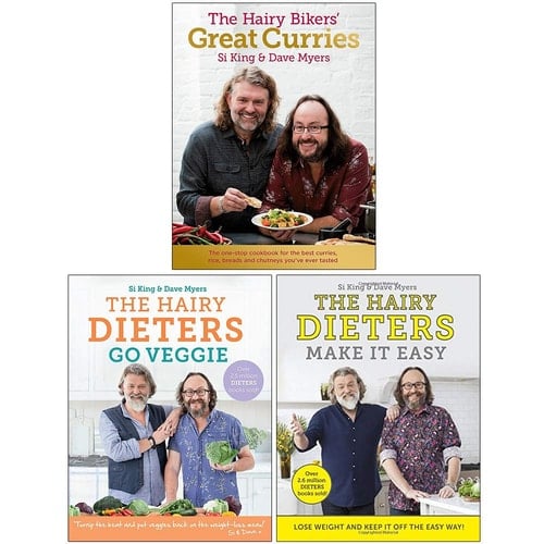 The Hairy Bikers' Great Curries [Hardcover], The Hairy Dieters Go Veggie, The Hairy Dieters Make It Easy 3 Books Collection Set