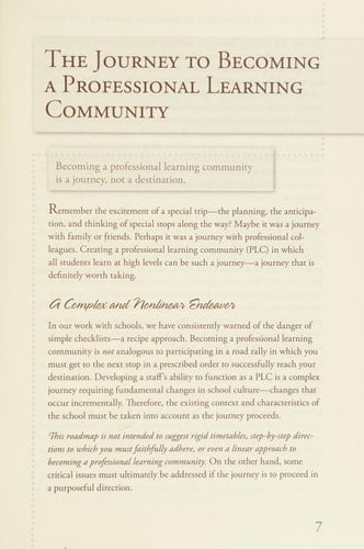 The Journey to Becoming a Professional Learning Community