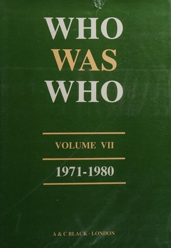 Who was who 1971-1980 a Companion to Who's who Containing the Biographies of Those who Died During the Decade 1971-1980