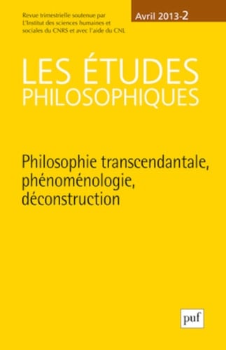 Philosophie transcendantale, phénoménologie, déconstruction