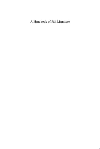 A Handbook of Pali Literature