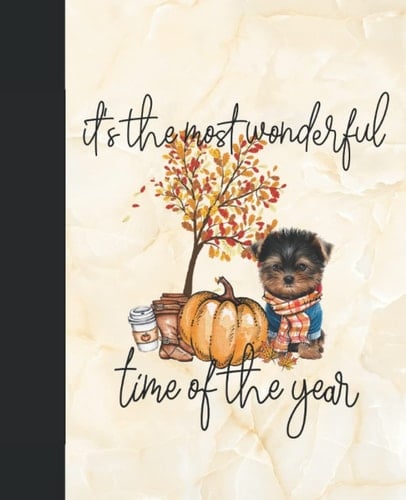 It's the most wonderful time of the year: Adorable yorkie with fall outfit