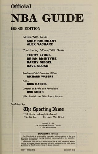 NBA Guide 1984-85