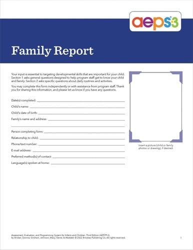 AEPS®-3 Family Reports