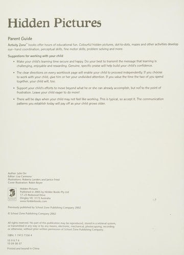 Activity Zone Deluxe Workbooks Hidden Pictures