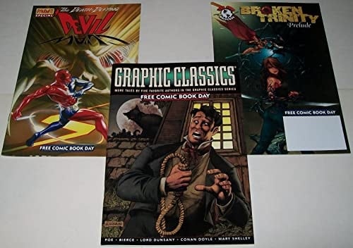 Collection of 3 Comic Books Broken Trinity Prelude, The Death Defying Devil Man, Graphic Classics