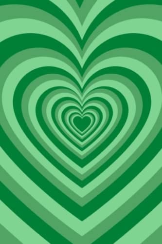 6x9 Green Heart Cover Notebook (200 lined pages)