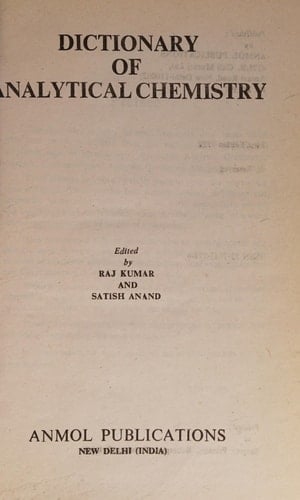 Dictionary of Analytical Chemistry