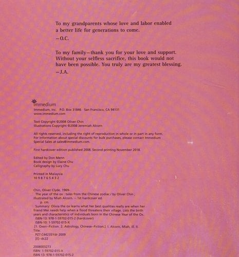 The Year of the Ox Tales from the Chinese Zodiac