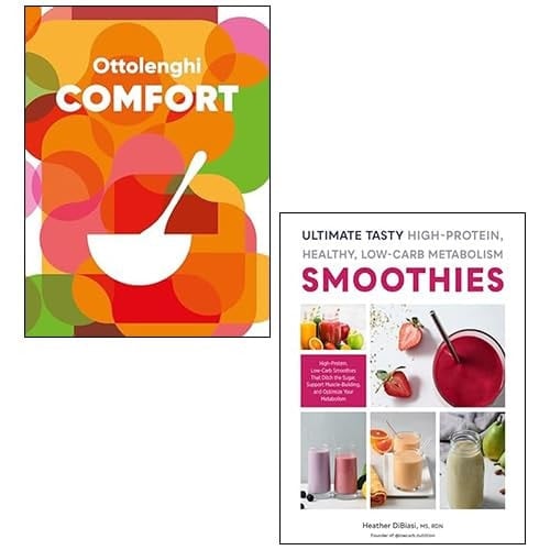 Ottolenghi Comfort By Yotam Ottolenghi, Helen Goh & Ultimate Tasty High Protein, Healthy, Low- Carb Metabolism Smoothies By Heather DiBiasi MS RDN 2 Books Collection Set