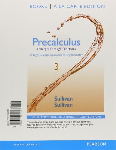 Precalculus Concepts Through Functions, a Right Triangle Approach to Trigonometry, Books a la Carte Edition