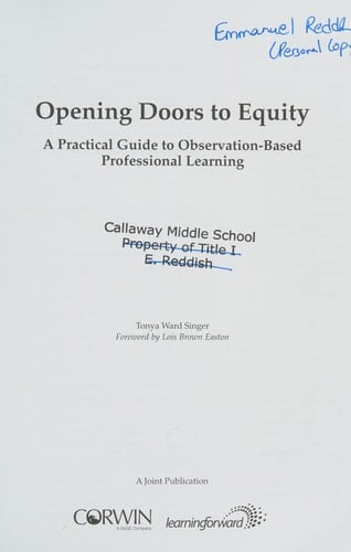 Opening Doors to Equity A Practical Guide to Observation-Based Professional Learning