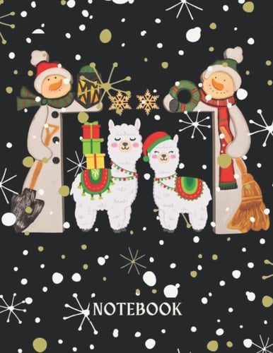 Cute Llama and Snowman Lined Notebook: Lined Notebook Journal for Kids to Write in and Jotting Down, Llama and Snowman Christmas Themed Cover