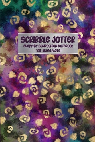 Purople Leopard Print Scribble Jotter Everyday Composition Notebook: 120 Ruled Pages. Animal Print Journal for Notes, Diary, Journaling. Wild Cat Theme Design with Leopard Fur