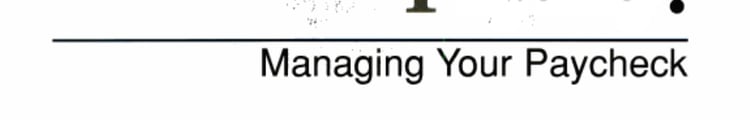 Payday! Managing Your Paycheck