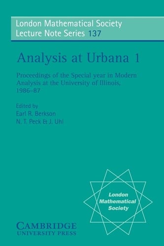 Analysis at Urbana: Analysis in function spaces