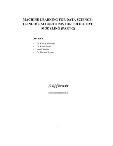 MACHINE LEARNING FOR DATA SCIENCE - USING ML ALGORITHMS FOR PREDICTIVE MODELING