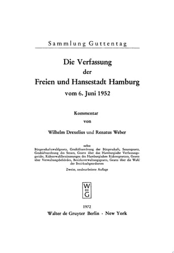 Die Verfassung der Freien und Hansestadt Hamburg vom 6. Juni 1952