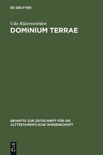 dominium terrae Studien zur Genese einer alttestamentlichen Vorstellung
