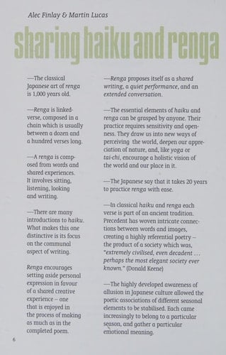 Verse Chain Sharing Haiku & Renga