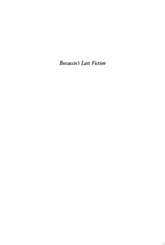 Boccaccio's Last Fiction