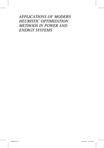 Applications of Modern Heuristic Optimization Methods in Power and Energy Systems