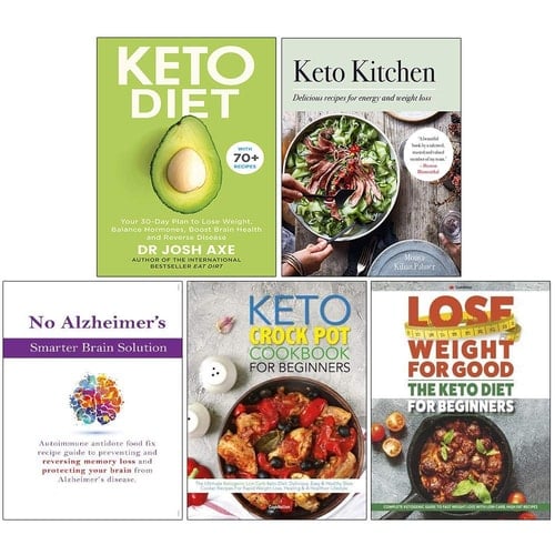Keto Diet, Keto Kitchen, No Alzheimer's Smarter Brain Keto Solution, The Keto Crock Pot Cookbook For Beginners, The Keto Diet for Beginners 5 Books Collection Set