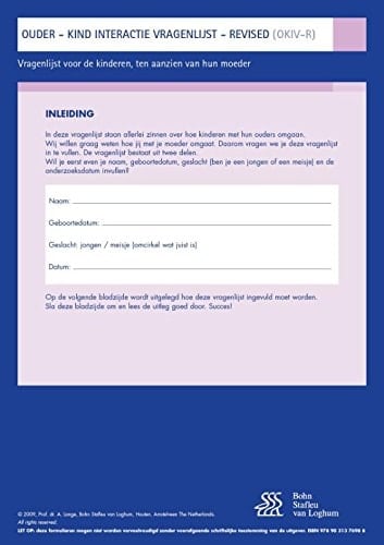 OKIV-R vragenlijst voor kinderen ten aanzien van hun moeder (set van 25 stuks)