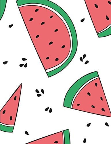 Watermelon Notebook Blank Cute Fruit Sketchbook Blank Paper Book Unlined Unruled Sheet Drawing Sketching Doodle Doodling Painting Journal Sticker Book for Kids Teen Girl Women Lady for Writing Activity Diary Notepad Student School Kawaii Composition Notebook (Letter, Large, 8. 5x11)