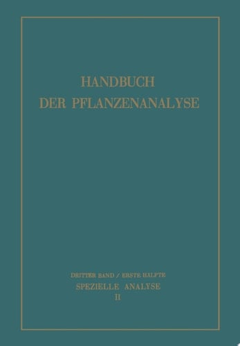 Spezielle Analyse Organische Stoffe II