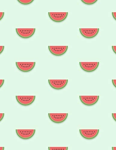 Watermelon Notebook Blank Blue Cute Fruit Sketchbook Blank Paper Book Unlined Unruled Sheet Drawing Sketching Doodle Doodling Painting Journal Sticker Book for Kids Teen Girl Women Writing Activity Diary Notepad Student School Kawaii Composition Notebook (Letter, Large, 8. 5x11)