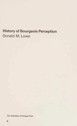 History of Bourgeois Perception