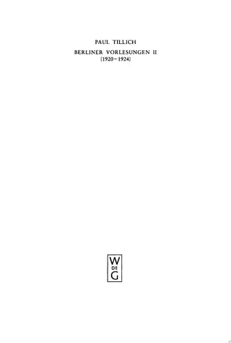 II. (1920–1924) Mit einer historischen Einleitung