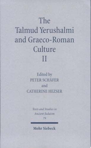 The Talmud Yerushalmi and Graeco-Roman Culture