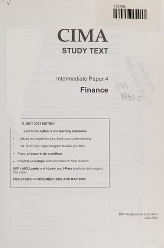 CIMA Intermediate Paper 4 Finance (IFIN)