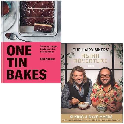 One Tin Bakes By Edd Kimber & The Hairy Bikers' Asian Adventure By Hairy Bikers 2 Books Collection Set