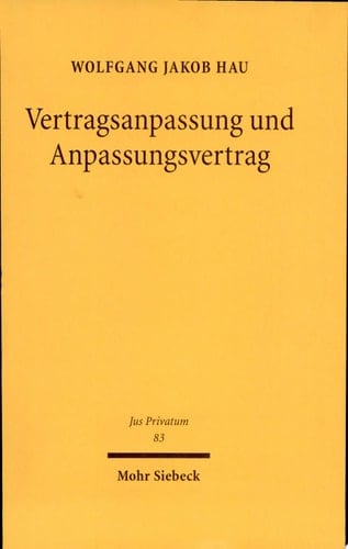 Vertragsanpassung und Anpassungsvertrag