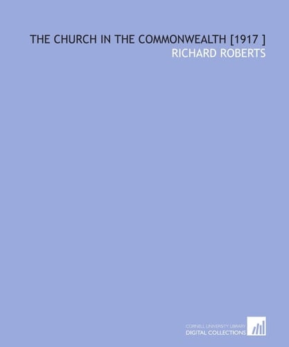 The Church in the Commonwealth [1917 ]