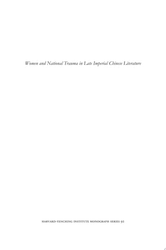 Women and National Trauma in Late Imperial Chinese Literature