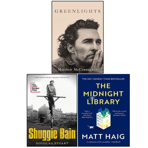 Greenlights, Shuggie Bain and The Midnight Library 3 Books Collection Set