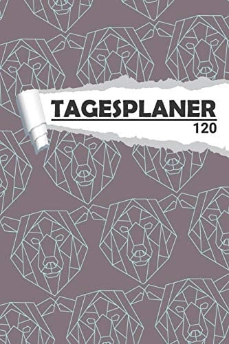 Tagesplaner Origami Bär Eleganter Terminplaner I DIN A5 I 120 Seiten I Tageskalender I Organizer für Schule, Uni und Büro