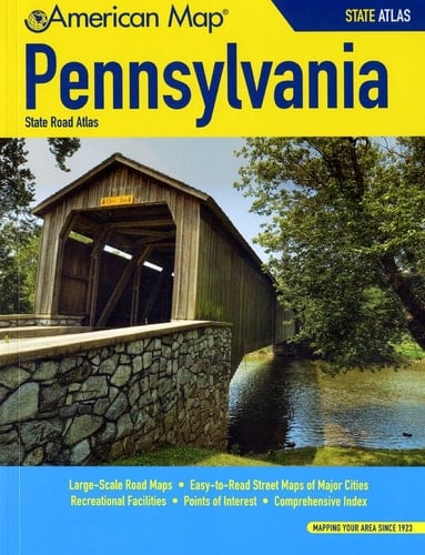 Pennsylvania State Road Atlas Large-scale Road Maps, Easy-to-read Street Maps of Major Cities, Recreational Facilities, Points of Interest, Comprehensive Index