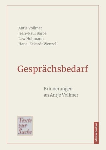 Gesprächsbedarf Erinnerungen an Antje Vollmer