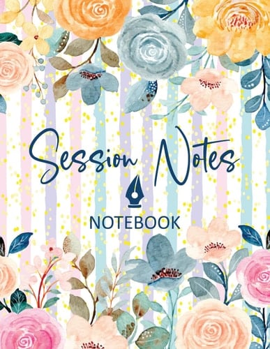 Session notes notebook for Therapist Counselors Coaches and Social worker, Customized Log Book To Record Client Problems, Progress, Plans For Psychotherapists | Beautiful flower cover design