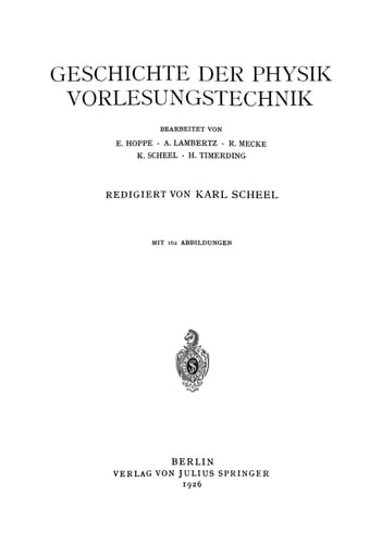 Geschichte der Physik Vorlesungstechnik