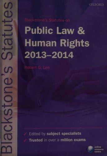 Blackstone's Statutes on Public Law and Human Rights 2013-2014 (Blackstones Statutes Series)