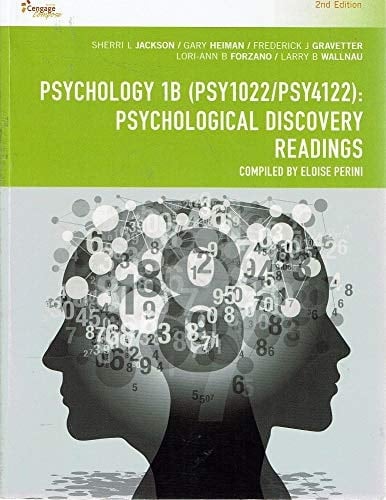 Psychology 1B (PSY1022 /PSY4122): Psychological Discovery Readings