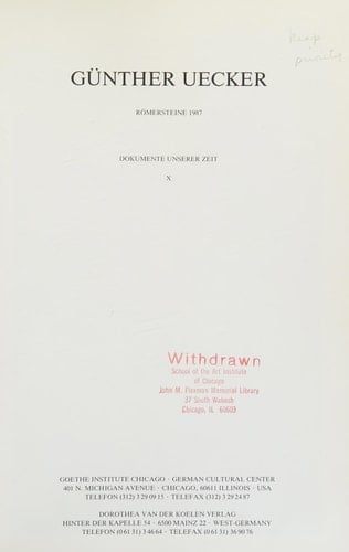 Günther Uecker Römersteine 1987