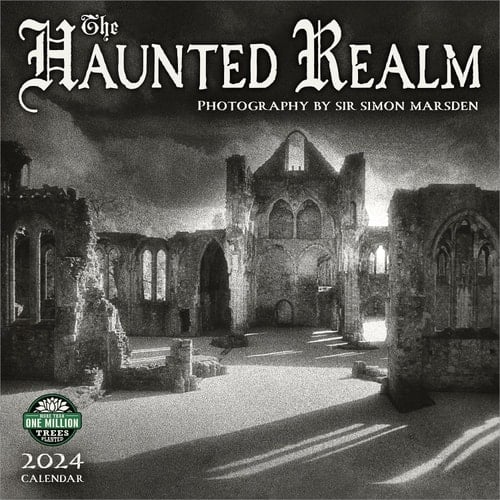 The Haunted Realm 2024 Wall Calendar by Sir Simon Marsden | 12" x 24" Open | Amber Lotus Publishing